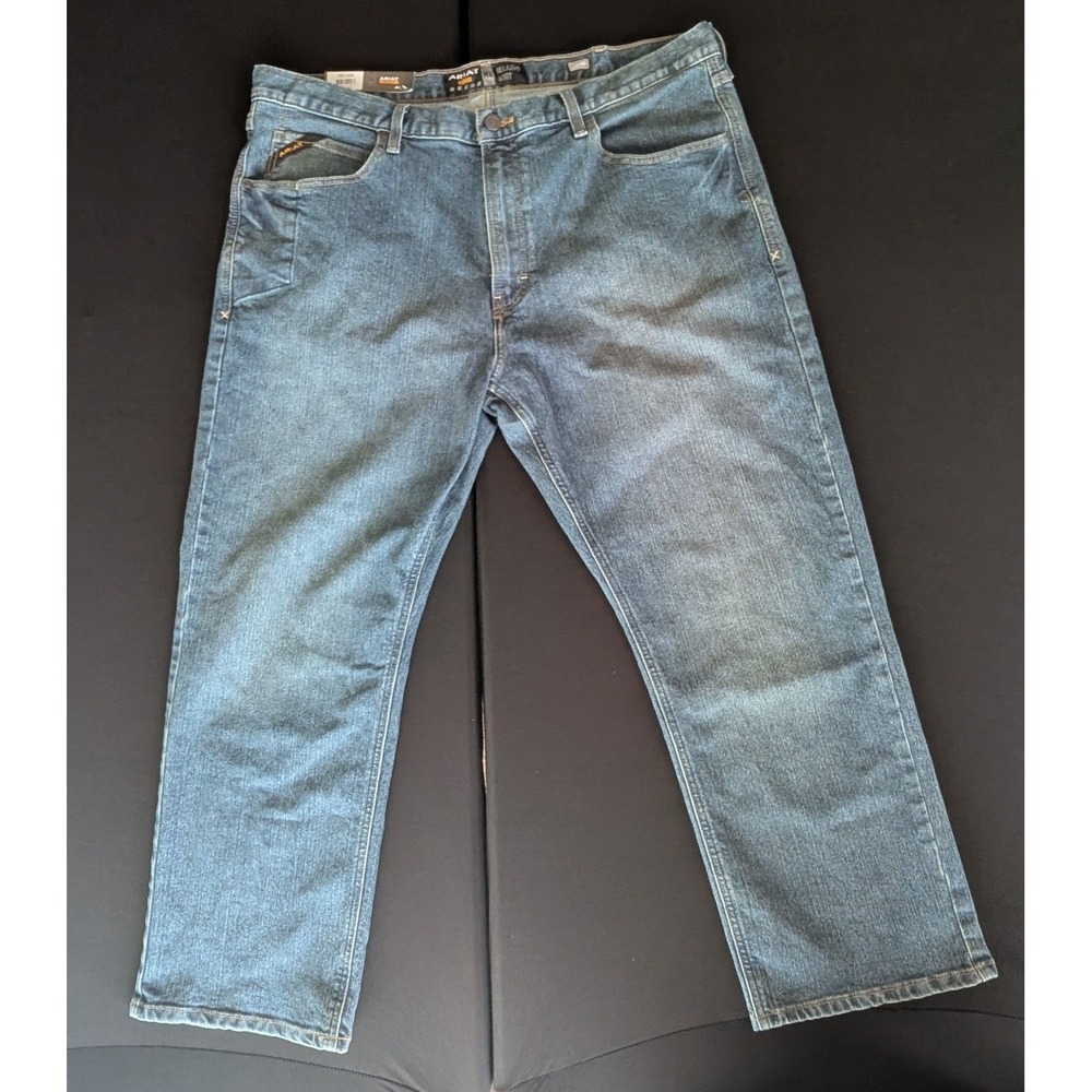 NWT Ariat Rebar M4 Relaxed Boot Cut Work Jeans Mens 42x30 DuraStretch Denim New